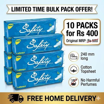 10 packet Of Safety Always Clean-8pcs 