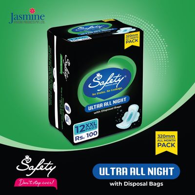 5 packet of Safety Ultra All Night XXL (12Pcs)